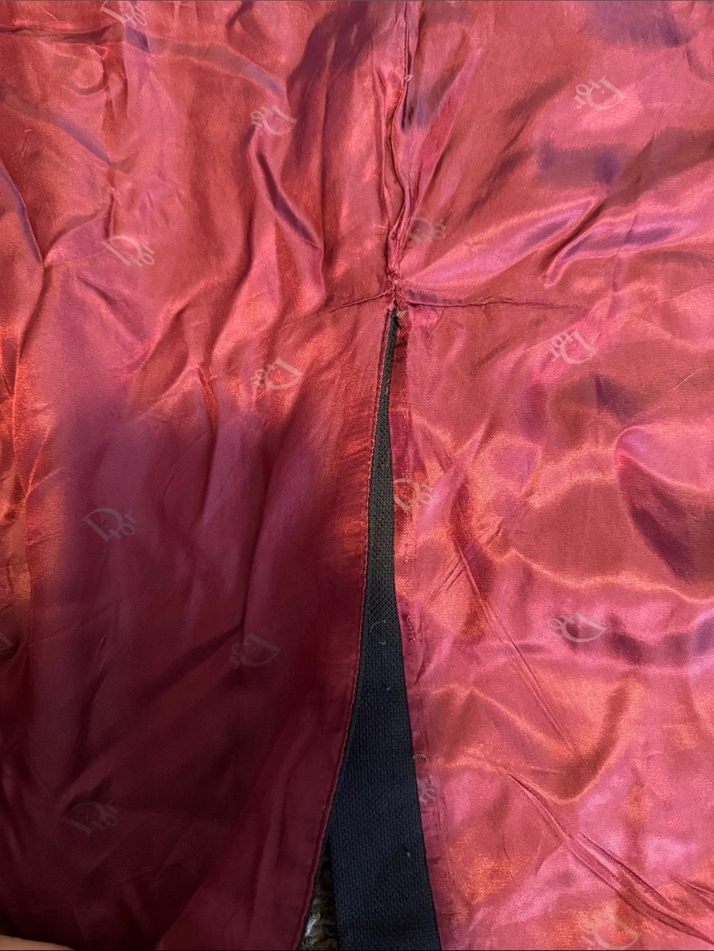 Dior Black Men's Two-Button Blazer with Burgundy Lining and Gold Buttons